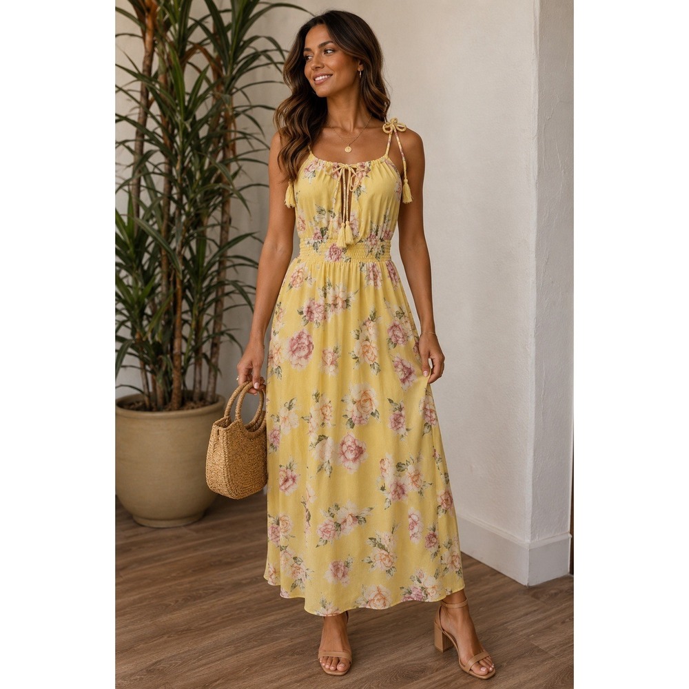 Forever 21 Halter Sleeveless Maxi Dress Sz M/6/8 Flowy Boho Long‎ Gypsy Cocktail